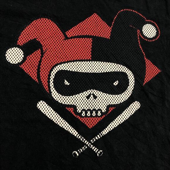 Men’s Black Harley Quinn Skull Graphic Tee - Picture 2 of 3